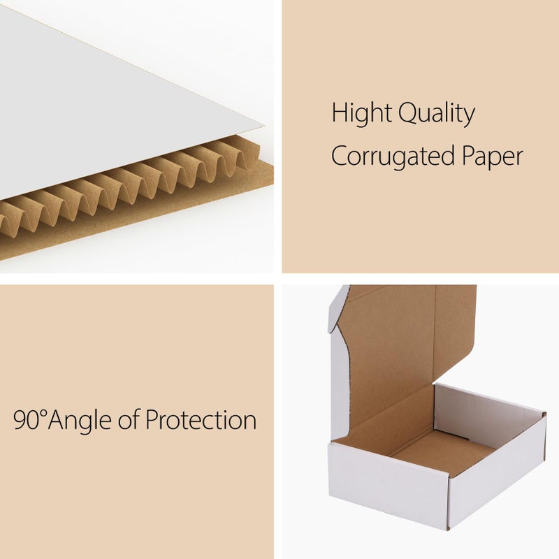 RLAVBL 7x5x2 Small Shipping Boxes Set of 40, White Corrugated Cardboard Mailer Box for Packing, Mailing, Business - Image 3